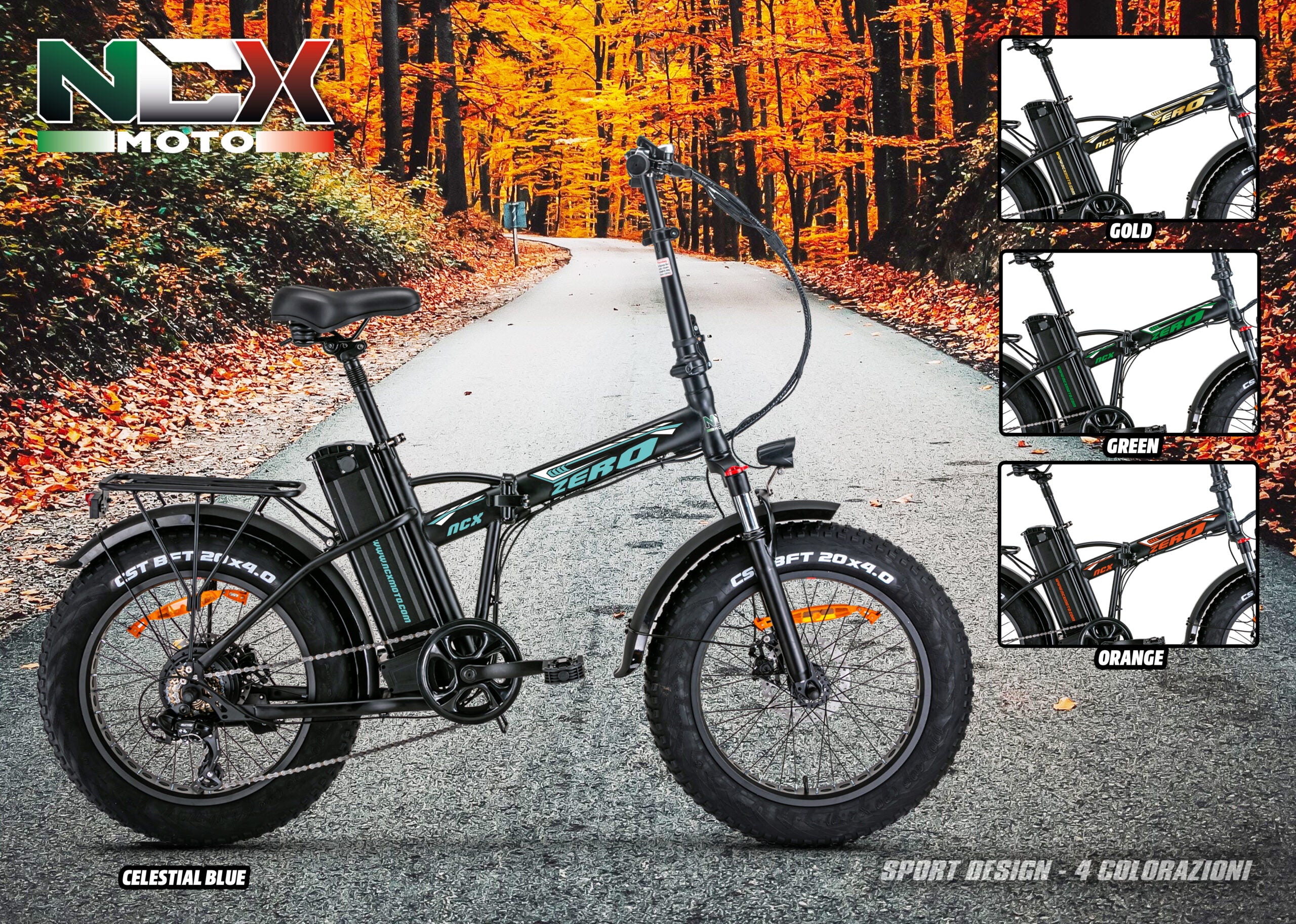 Bicicletta  Elettrica Zero pro 250w 36v Ruote 20" Sport Design