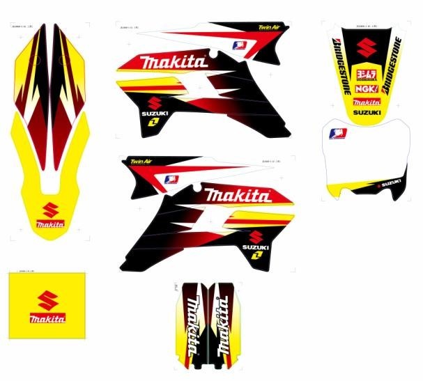 ADESIVI SUZUKI X PLASTICHE KRZ PIT BIKE KAYO TT125 TT140 TD160 TT160 TT190R
