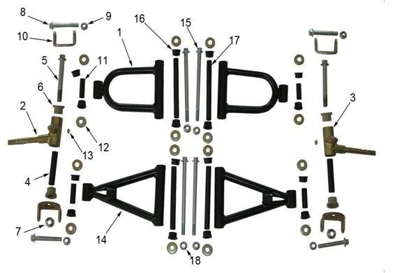 coppia BOCCOLE perno ruote anteriori quad miniquad 4 tempi 110cc