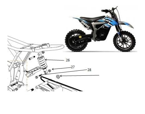 AMMORTIZZATORE 14cm POSTERIORE MINICROSS ELETTRICO sospensione
