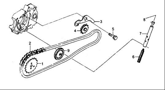 SET CATENA DISTRIBUZIONE YX 125cc 125 - blocco motore 4 tempi kayo krz