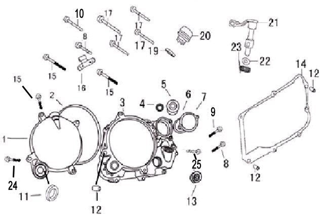 TAPPO OLIO - blocco motore pit bike krz 170 kayo 4 tempi