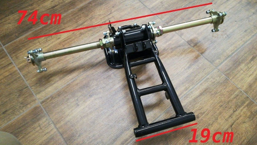 ASSE ASSALE QUAD 125CC 8" - completo carro mozzi mozzo 4 fori corona disco