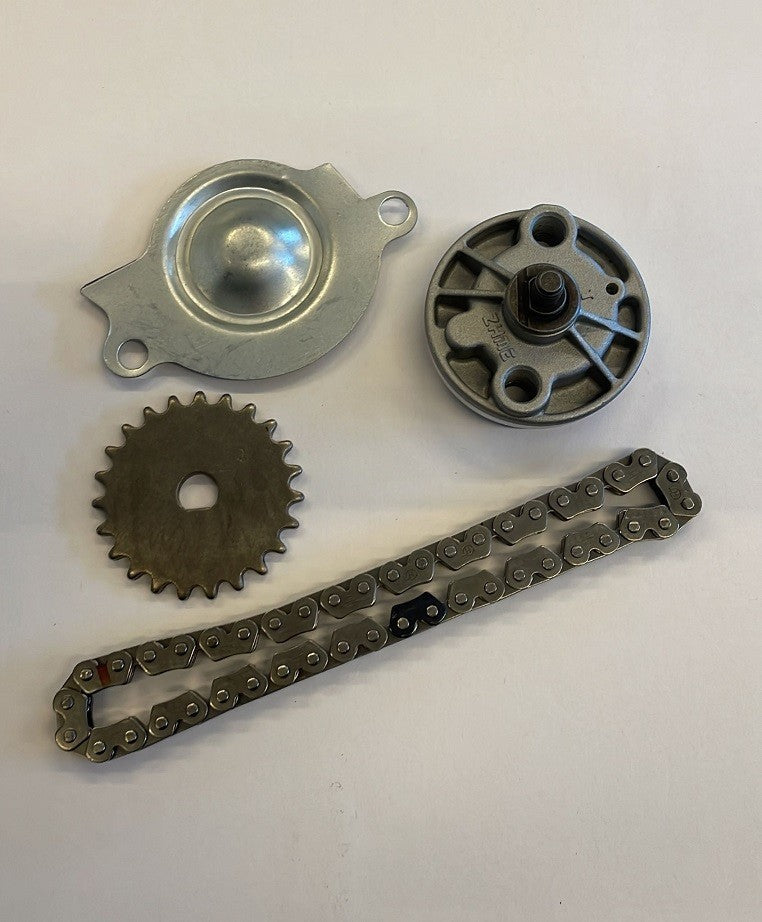 SET CATENA OLIO BLOCCO MOTORE GY6 QUAD KAYO AU180 180cc