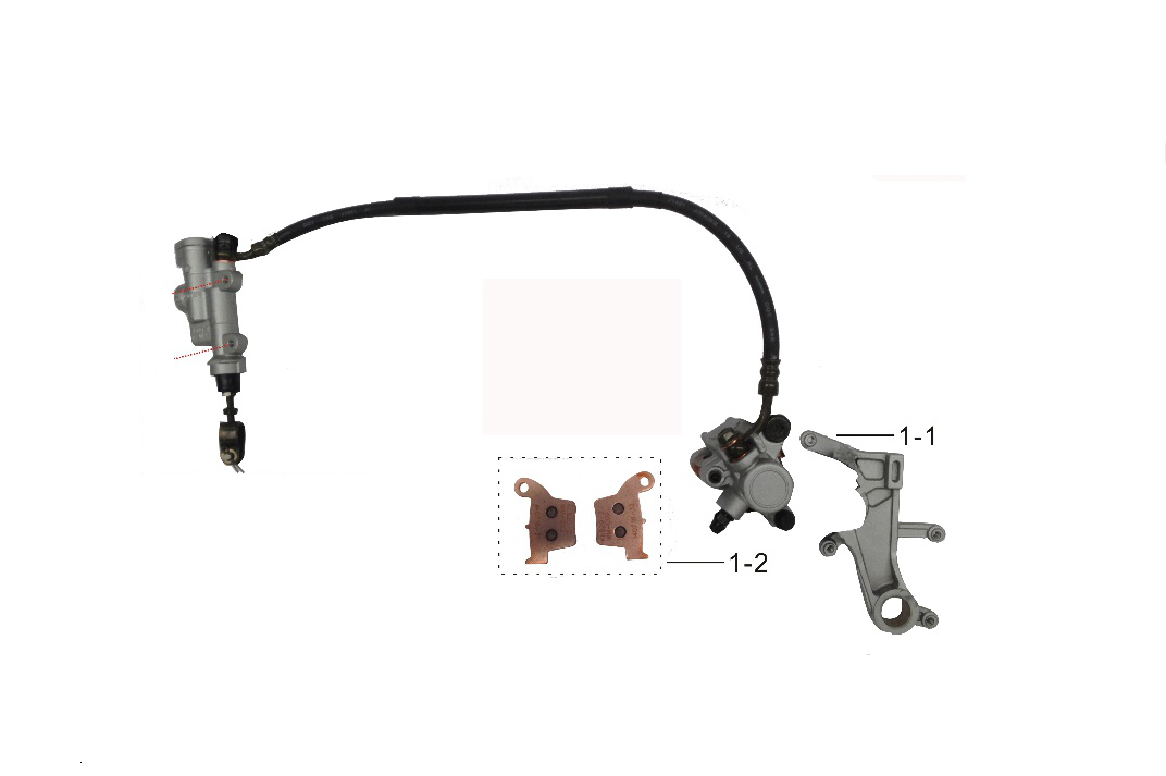 KIT SET FRENI POSTERIORE CROSS KAYO T4 POMPA TUBO PINZA PASTIGLIE