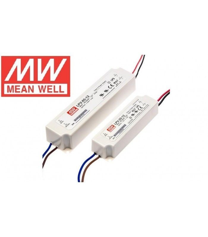 ALIMENTATORE 60w 24v ip67 stagno LPV-60-24 DRIVER LED STRIP FARETTO MEAN WELL