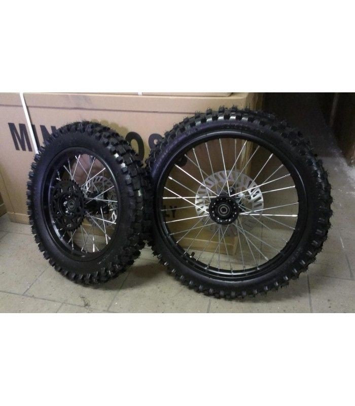 01pz GOMMA CERCHIATA 80/100-12 perno 12mm CERCHI GOMME cross PIT BIKE BSE CERCHIO COPERTONE