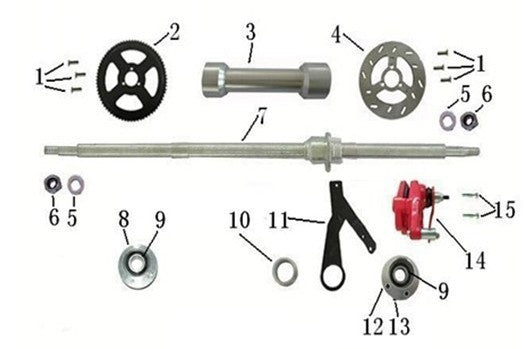 ASSE POSTERIORE MINIATV RAPTOR 49CC 2 TEMPI MINIQUAD