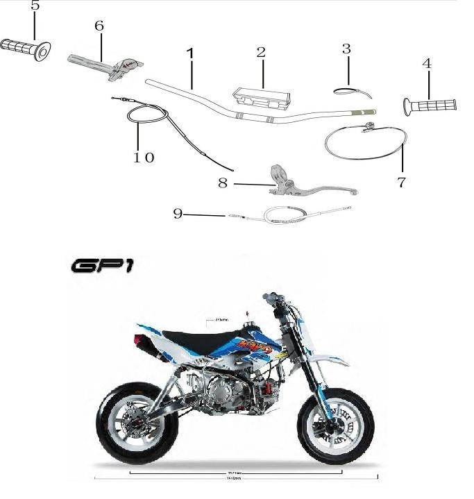 SPUGNA PROTEZIONE MANUBRIO BASSO MOTARD KAYO GP1 RACING - pit bike stradale minimoto paracolpi